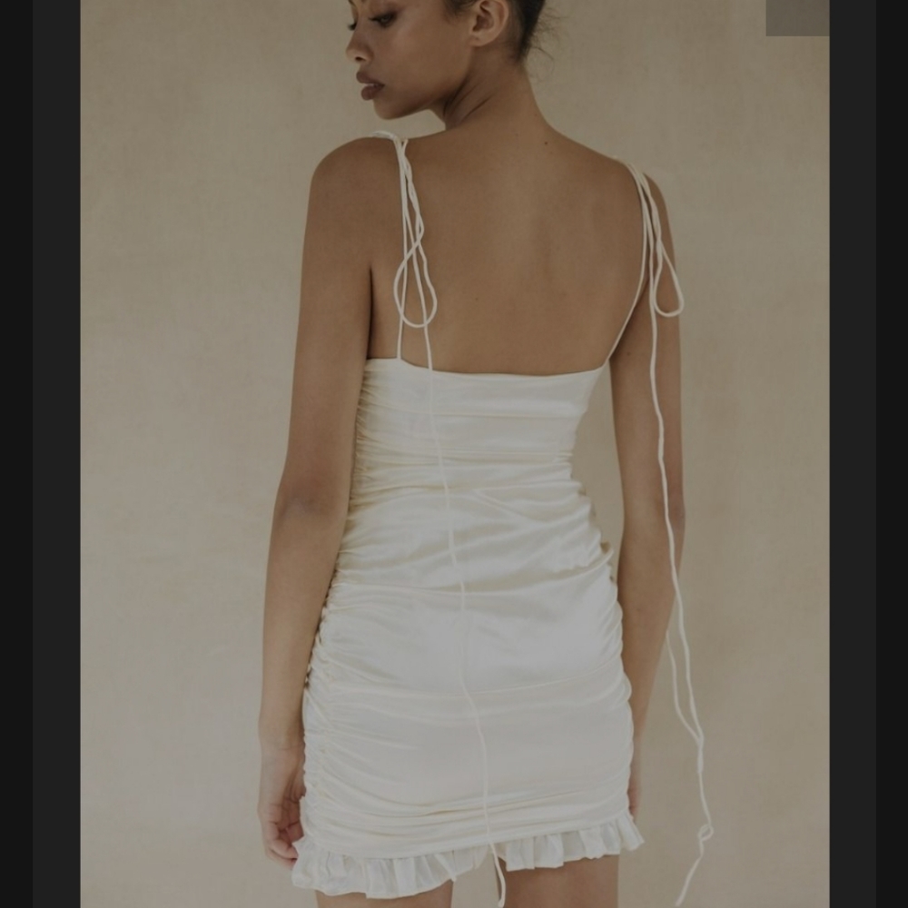 Johansen Silk Carter Dress in Light cream